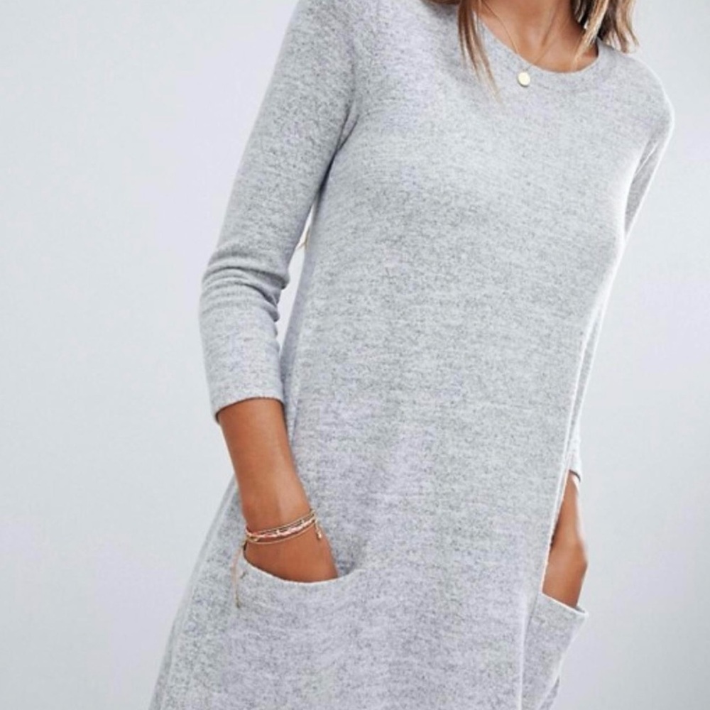 Abercrombie & Fitch Heather Gray Lightweight Tunic Sweater Petite XS